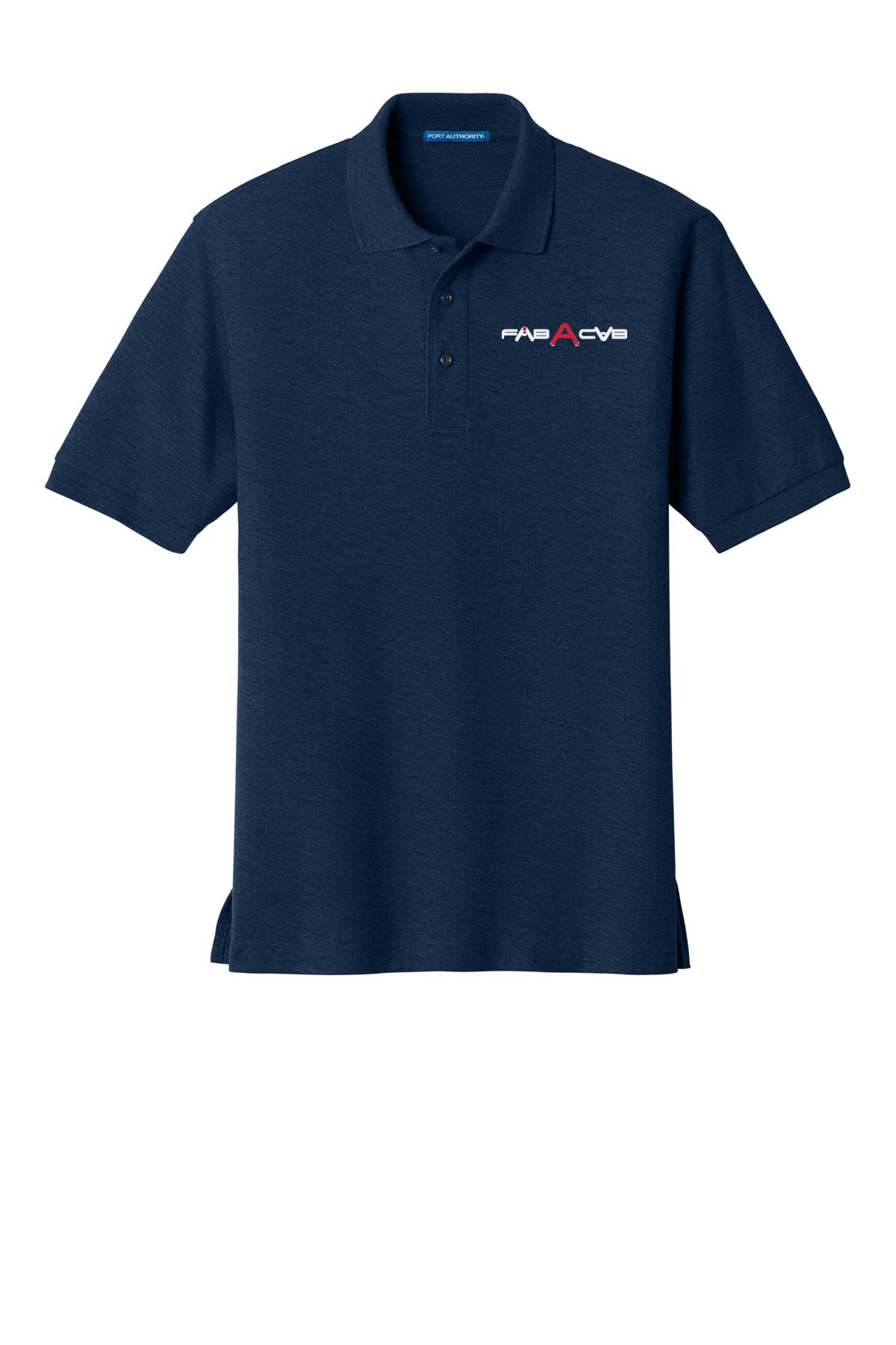 Port Authority Silk Touch Polo in Navy decorated with the FabACab logo