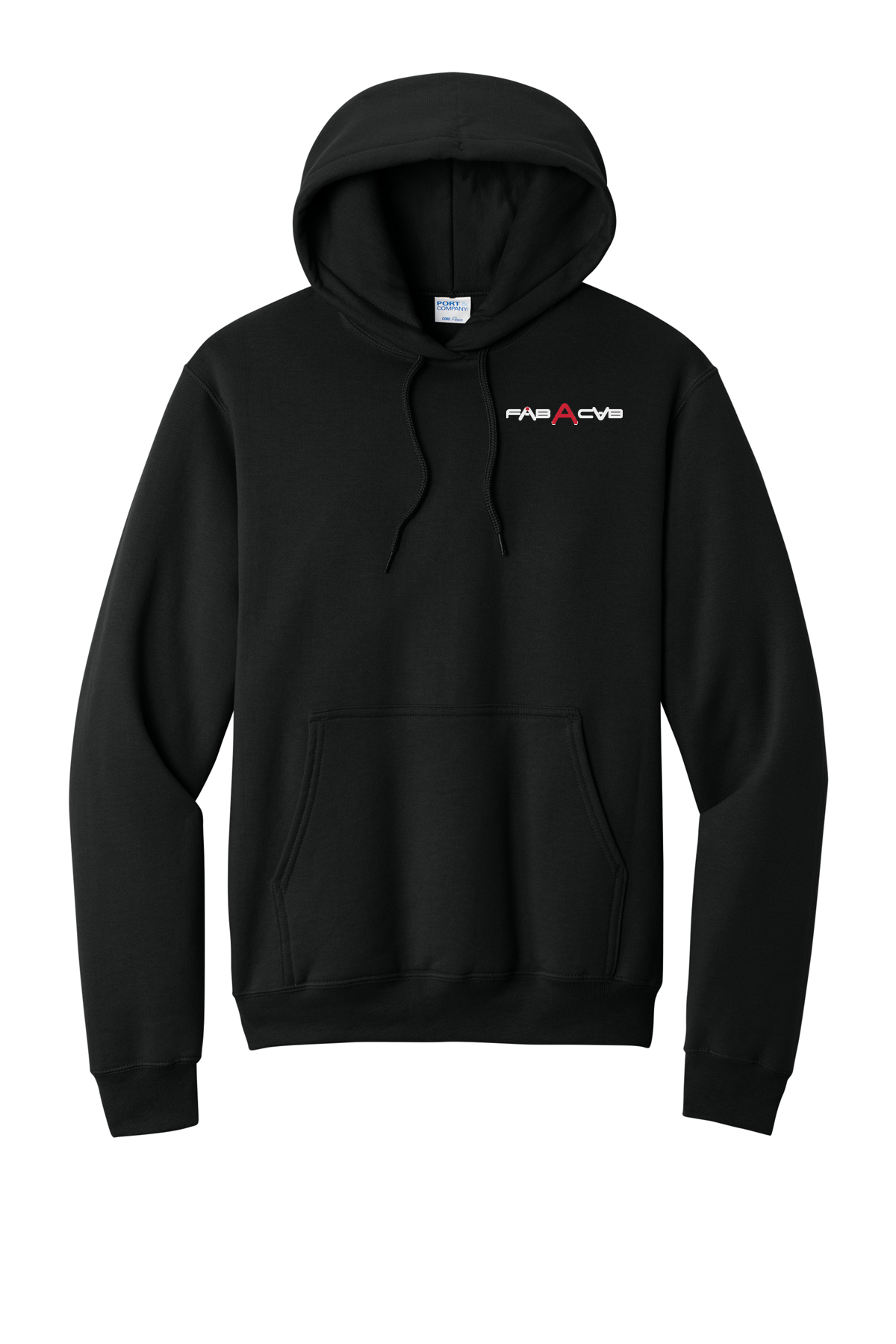Port & Company Core Fleece Pullover Hooded Sweatshirt decorated with the FabACab logo