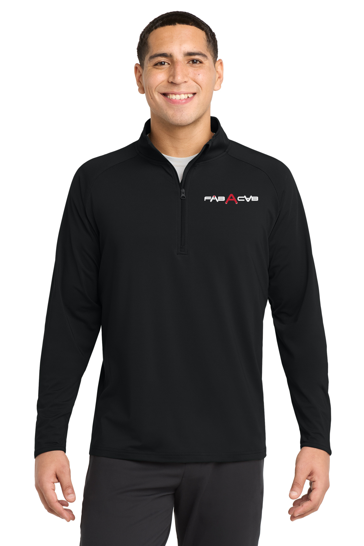 Sport-Tek Sport-Wick Stretch 1/4-Zip Pullover decorated with the FabACab logo